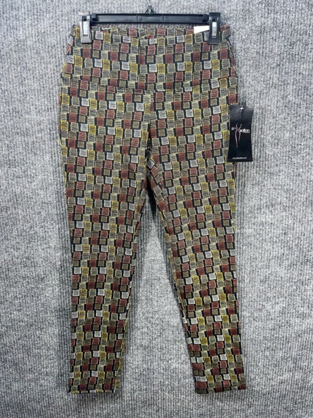 Slim-Sation Multiples Leggings Womens Small Abstract Pull On Pants Tummy Control